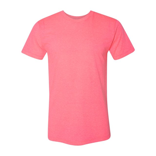 American Apparel 50/50 Tee, M, Neon Heather Pink