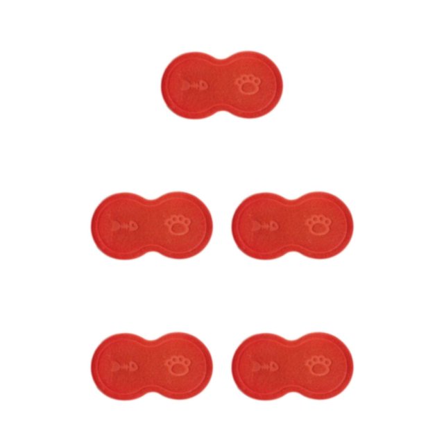 Maytalsory Easy To Clean Pet Mat Variety Of Styles Dog Accessory Safe And Non-toxic Red 5Set