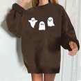 thumbnail image 1 of jsaierl Chandail pour Femmes Coupe Ample à Manches Longues Chandail d'Halloween Col Rond Hauts Mignons pour Femmes Tunique Confortable Haut d'Halloween pour Femmes, 1 of 4