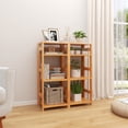 thumbnail image 4 of Gymax 2PCS 4-Tier Bookshelf Floor Storage Shelf w/ Rubber Wood Frame Anti-Toppling Kits, 4 of 9