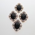 thumbnail image 3 of Diamante Rhinestone Beads Flat Back Button Scrapbook Sewing Craft Black 30x25mm, 3 of 7