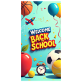 thumbnail image 3 of Colorful Welcome Back to School Banner with Apple Airplane Balloon and Star Elements Backdrop Party Decorations for School Events Opening Ceremonies Classroom Decor Photo Props, 3 of 4