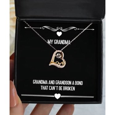 amangny Grandma Gifts for Grandmom, Grandma and Grandson A Bond That Can't Be Broken, Joke Grandma Love Dancing Necklace, from Grandchild