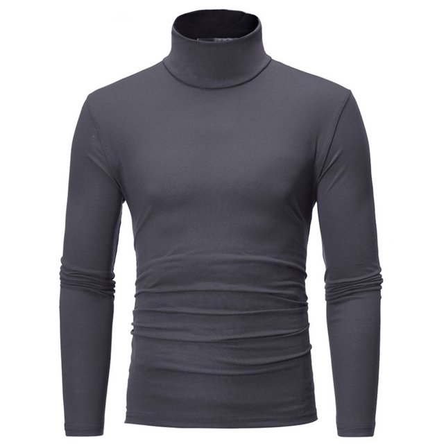 DPTALR Homme Col Roulé Uni Décontracté Chandail T-shirt Chandail de Base