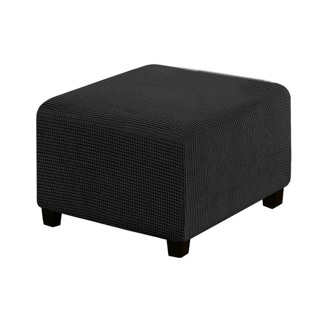 relayinert Stretch Ottoman Cover High Elastic Skin Friendly And Breathable Easy To Install Fine Workmanship black S