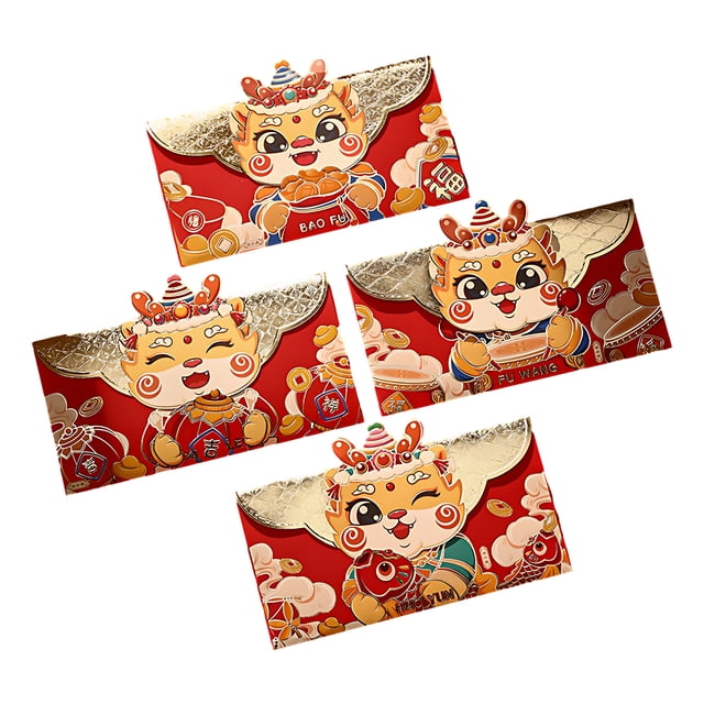 Youkk 4pcs Lunar Year Decor Packets Adding Charm To Chinese New Year Celebrations Type5 7 inch+4pcs