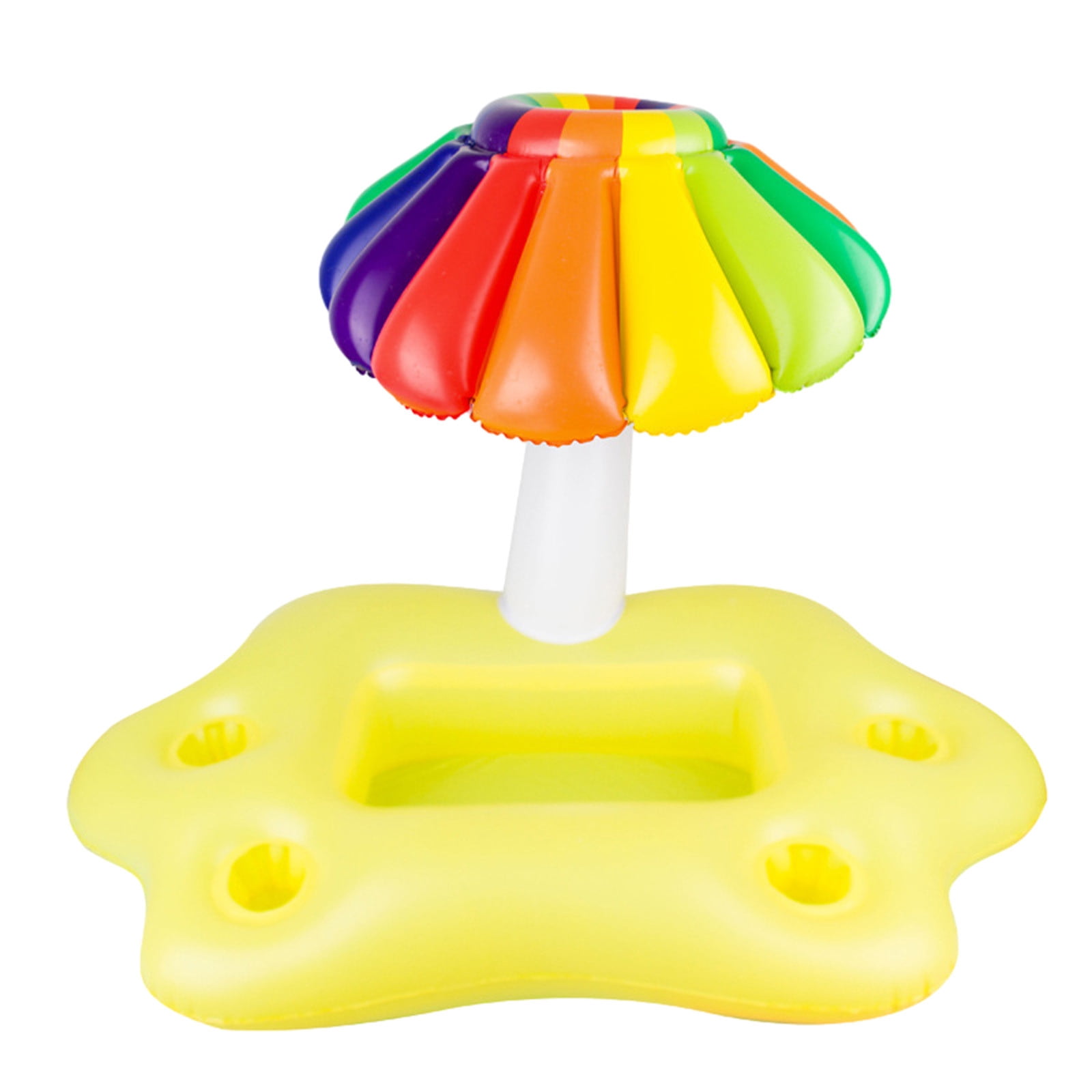 Yhmxh Inflatable Floating Mushrooms Beverage Cooler Drink Holder Ice Serving Bar Pool Party Buffet Drink Cooler Floating Ice Tray Food Drink Containers for Summer Parties (Yellow)