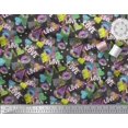 thumbnail image 2 of Soimoi Black Modal Satin Fabric Text,Lips & Heart Printed Fabric 1 Yard 42 Inch Wide, 2 of 3