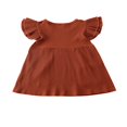 thumbnail image 2 of Filles Bébé Habiller Volants Solides Poche Genou Longueur une-Ligne Robe, 2 of 6