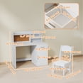 thumbnail image 3 of Qaba Ensemble Bureau et Chaise pour Enfants, Ensemble Table d'Étude et Chaise avec Rangement, Blanc, 3 of 10