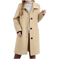 thumbnail image 1 of Children's Wool Trench Overcoat Breasted Lapel, Pea Coat, Long Sleeve, MidLong, with Pockets, 1 of 6