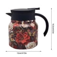 thumbnail image 2 of Glass&Bottle Floral Pattern Tea Pot with Built-In Infuser and Stainless Steel Thermal Carafe for Hot Drinks Elegant Kitchen and Beverage Service, 2 of 3