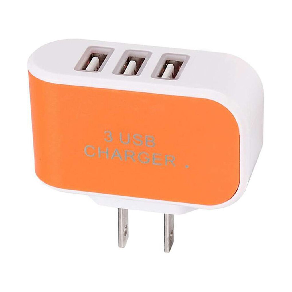 Universal Candy Color 3 USB Multi-Port Wall Charger power adapter US Plug Wall Adapter Cube Block AC 110-220V 5V