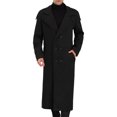 thumbnail image 1 of INSPIRE CHIC Men's Winter Pea Coat Notch Lapel Double Breasted Solid Color Overcoat L Black, 1 of 7