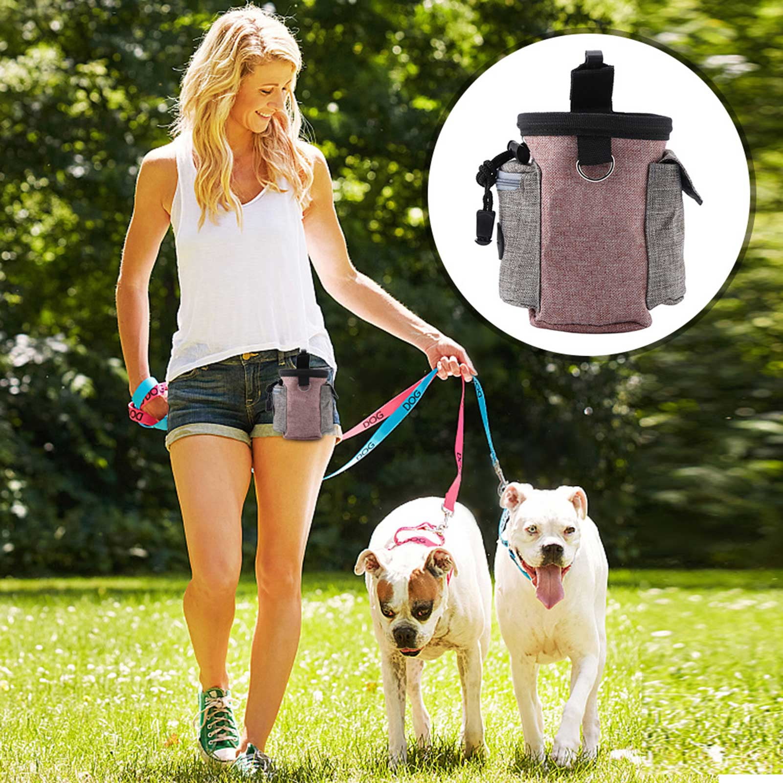 Cotton Linen Dog Training Treat Bag,  Pet Feed Pocket, Detachable Pet Feed Pocket For Pet Dog Puppy Dog Training Treat Bag