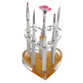 thumbnail image 1 of Heart  Shape 12 Holes Brush Pen Holder Nail Tool Display Shelf Organizer, 1 of 10