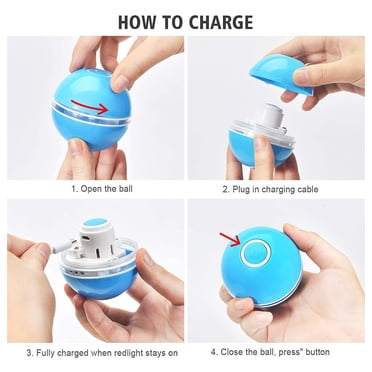 Interactive Cat Toys for Indoor Cats, Automatic Rolling Kitty Toys, Build-in Spinning Color Led Light, USB Charging Timing Motion Ball with Feather/Bells Toys for Cats/Kitten