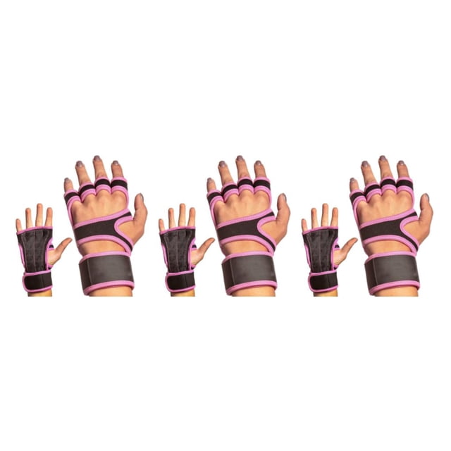 Redempat 2pieces Stay Cool And Comfortable With Multifunctional Gym Gloves Breathable Pink L 3Set