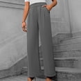 thumbnail image 2 of Timegard Work Pants for Women Casual Office Loose Pants Fall Ruched Straight Leg High Waist Trousers, 2 of 7