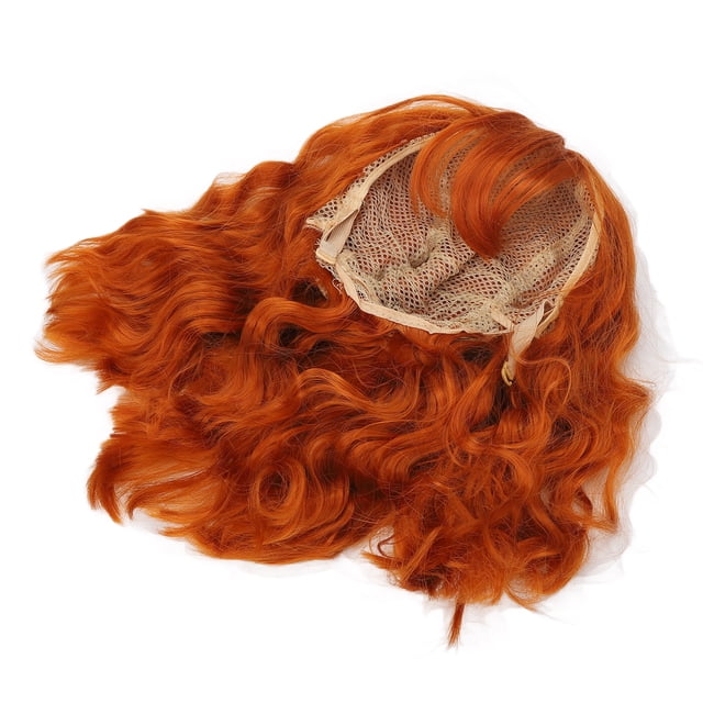 Soft Wig,Wig Heat Resistant Soft Wigwith Air Bangs Orange Curly Wig Built for Precision