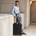 thumbnail image 2 of Valise Enregistrée Cadre en Aluminium avec Roues PC ABS Coque Rigide Sans Fermeture Éclair avec Serrure TSA 28 Pouces Noir, 2 of 9