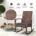 thumbnail image 4 of Outsunny Outdoor PE Rattan Rocking Chair with Cushion Dark Blue, 4 of 10