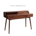 thumbnail image 1 of BUREAU EN BOIS MASSIF DU MILIEU DU SIÈCLE AVEC 3 TIROIRS, PETITE TABLE À ÉCRIRE AVEC PIEDS MASSIFS, STYLE GEORGE OLIVER, 1 of 2
