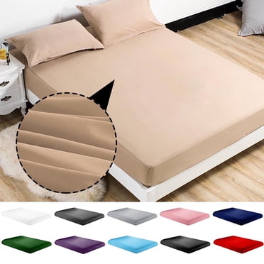 Pisexur 100% Cotton Mattress Cover Fitted Sheet, Fitted Sheet 90 X 200cm, Bed Cover Pure Natural Cotton Sheet, Soft & Silky Sateen Weave