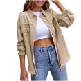 thumbnail image 2 of Pompotops Veste en Jean Décontractée à Manches Longues pour Femmes avec Boutons et Trous en Liquidation, 2 of 5