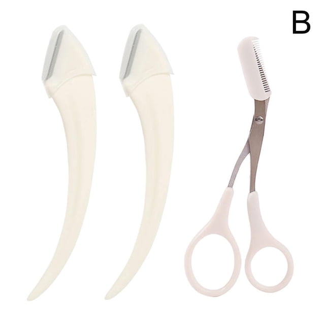 Comb Eyebrow Scissors Beauty Scissors Eyebrow Trimming 3 Meniscus Pieces J8J8