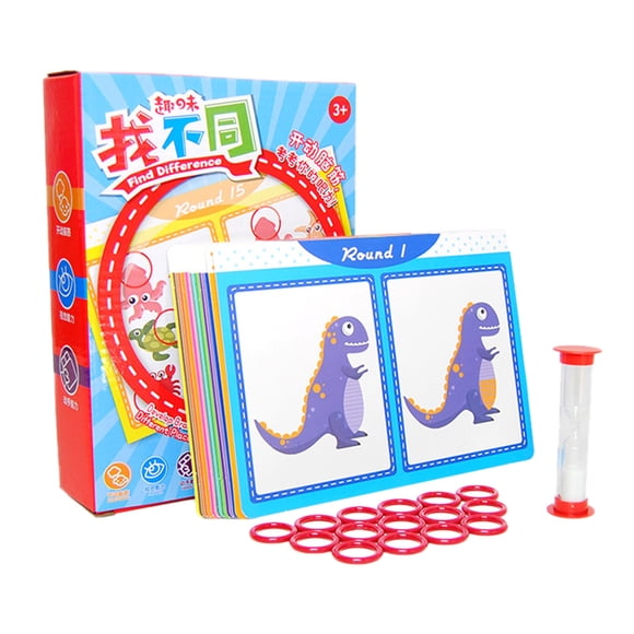 Hearth & Gear Focus Training And Intellectual Games For Children Find Different Cards To Let's Find Faults Kindergarten Teaching Kids Lacing Cards Boys Kids Game Girl for Kids Kid Games 4-8 Education
