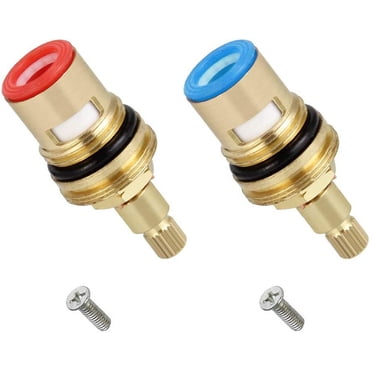 Cartouche de Robinet à Disque en Céramique, Lot de 2, Ajustement Universel pour Robinets en Laiton, 20 Encoches x 53 mm, Idéale pour la Cuisine et la Salle de Bain