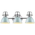 thumbnail image 3 of Beaumont Lane 3 Light Steel Vanity Light in Chrome and Seafoam, 3 of 3