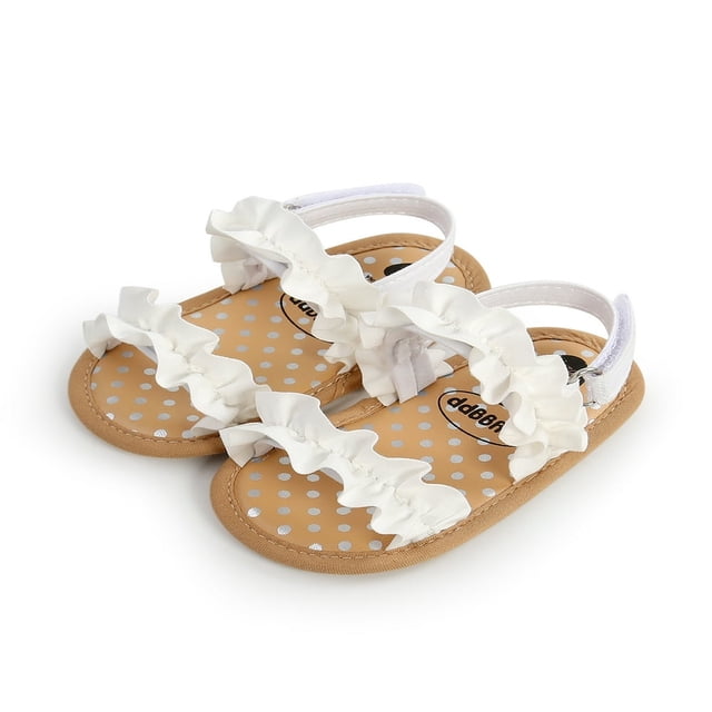 Baby Girls Summer Sandals Anti-Slip Soft Sole Ruffle Flat Shoes
