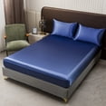 thumbnail image 4 of TopLLC Soft Solid Matte Satin Hotel Silk Bed Sheet Pillowcase Queen Size Polyester Bed Sheets and Pillowcases, 4 of 6