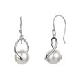 thumbnail image 1 of Charisma Sterling Silver twist and pearl bead drop earrings, 1 of 1