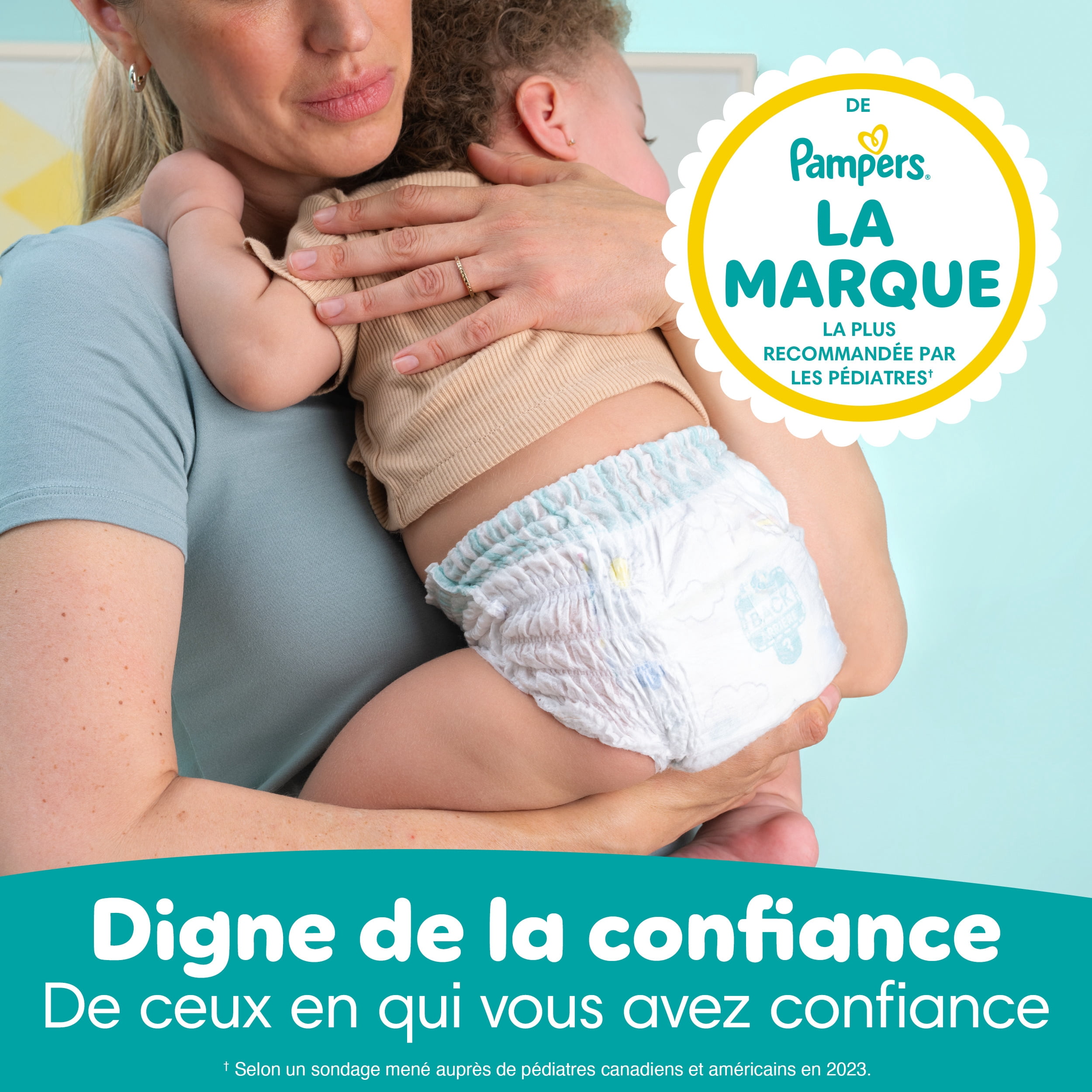 Pampers Couches - Swaddlers 360° - Taille 3, jusqu'à 100 % Anti-Fuites avec Ajustement Sec et Confortable, Onglets Faciles à Enlever Conçus pour des Changements Faciles, Couche à Enfiler