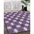 thumbnail image 3 of Ahgly Company Machine Washable Indoor Round Transitional Plum Purple Area Rugs, 4' Round, 3 of 7
