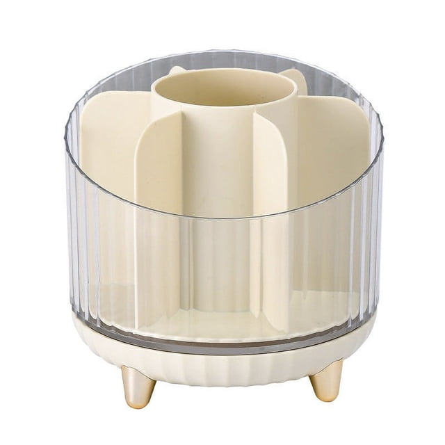Photo Storage Box,Desktop Rotating Makeup Brush Storage Tube, Cosmetic Rack for Eye Brush Lipstick and Pen Organization
