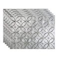 thumbnail image 2 of FASÃ„DE Rings Decorative Vinyl 18in x 24in Backsplash Panel in Crosshatch Silver (5 Pack), 2 of 15