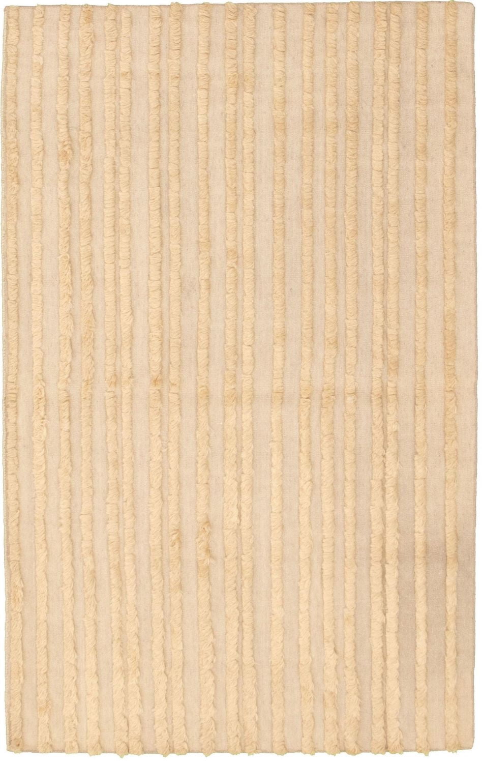 ECARPETGALLERY 4'9" x 7'10" Carved Cambridge Hand Made Area Rug for Living Room, Dining Room and Bedroom in Ivory
