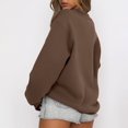 thumbnail image 4 of Mefallenssiah Mode Chandail Décontracté à Manches Longues à Col Rond pour Femmes, Coupe Ample, Haut Blouse Kaki m, 4 of 7
