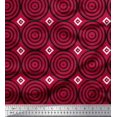thumbnail image 1 of Soimoi Georgette Viscose Fabric Diamond & Circle Block Printed Craft Fabric by The Yard 42 Inch Wide, 1 of 2