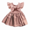 thumbnail image 2 of ShomPort Jupe d'Été pour Filles en Lin Sans Manches Ligne A Col Ras du Cou Ruffle Confortable Respirante Couleur Unie Robe de Vacances, 2 of 7