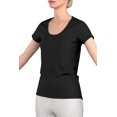 thumbnail image 1 of T-shirt à Manches Courtes en jersey Tricoté Confortable à Encolure en U pour Femmes, 1 of 5