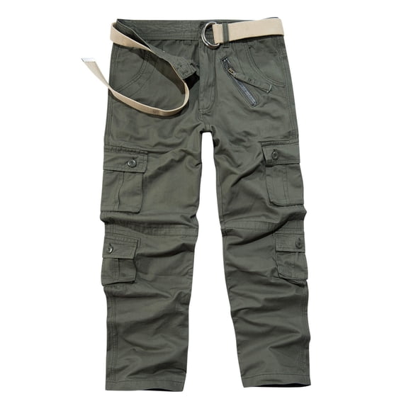 LOVZFMLL Cargo Pants for Men's Side Pockets Small Feet Tight Fitting Pants Full Length Pants