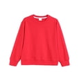 thumbnail image 1 of WUANDIXFA Chandail à Manches Longues en Coton pour Filles, Chandail à Enfiler à Manches Longues, Confortable, Doux, à la Mode et Décontracté, Chandail à Col Rond à Manches Longues pour Filles, Rouge, 3-4 Ans, 1 of 5