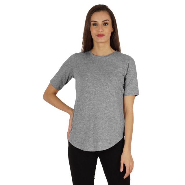 Inkmeso Regular Fit Solid Round NeckTop For Womens Casual Short Sleeves Soft Tee Tops