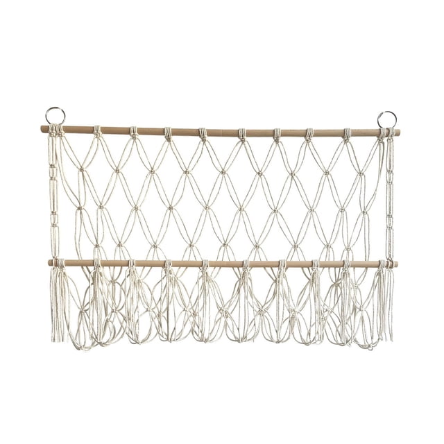 Abbracc Wall Hanging Net Plush Toy Net Handwoven Boho Macrame Stuffed Animal Hammock White