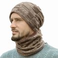 thumbnail image 4 of 2Pcs/Set Men Winter Knitted Outdoor Soft Plush Lining Beanie Hat Cap + Scarf Neck Warmer Set, 4 of 4